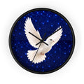 Peace Dove Wall Clock | Starry Blue Christian Wall Decor | Silent White Dove Clock