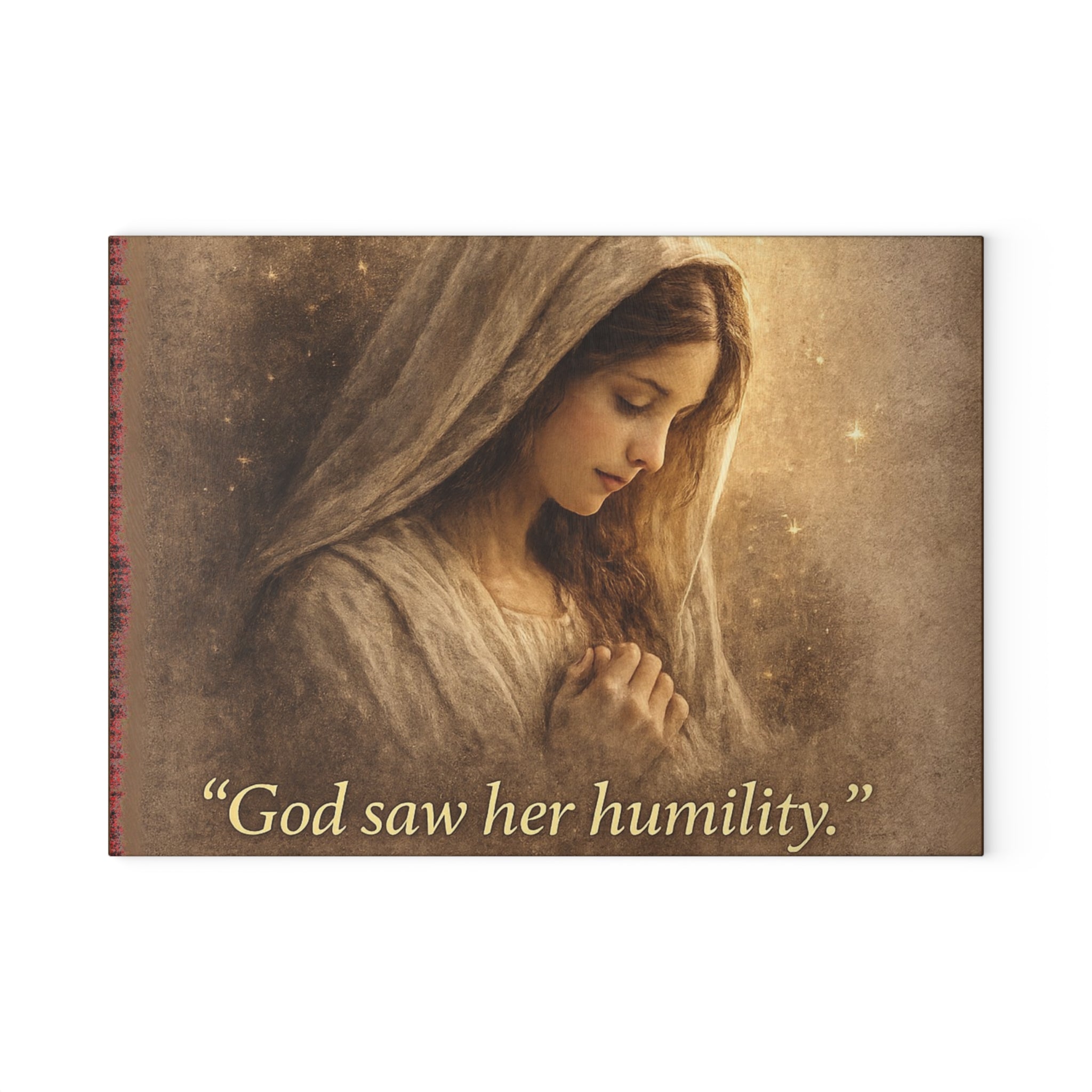God Saw Her Humility Glass Cutting Board – Christian Kitchen Decor | Faith Inspirational Kitchen Board