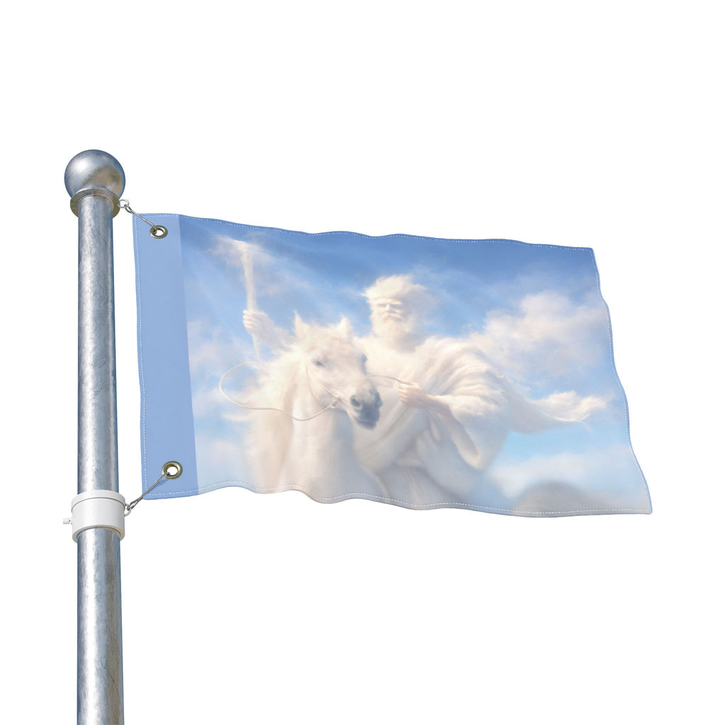 Jesus Riding on the Clouds Flag | Double-Sided Christian Outdoor Flag | Inspirational Faith Banner