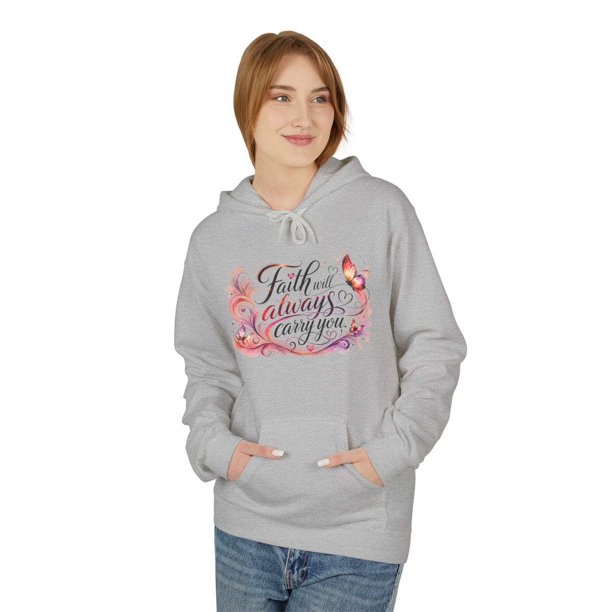 Faith Will Always Carry You Hoodie | Butterfly Christian Inspirational Pullover