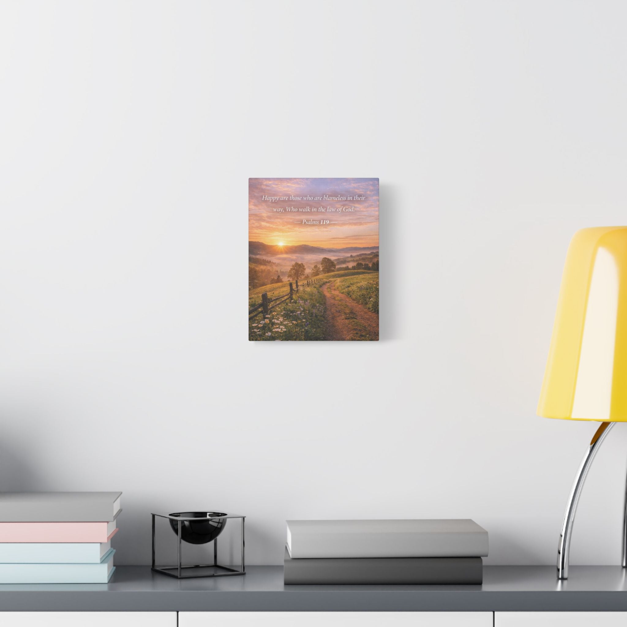 Peaceful Scenes – Sunrise Landscape – Psalm 119:105 Canvas Print