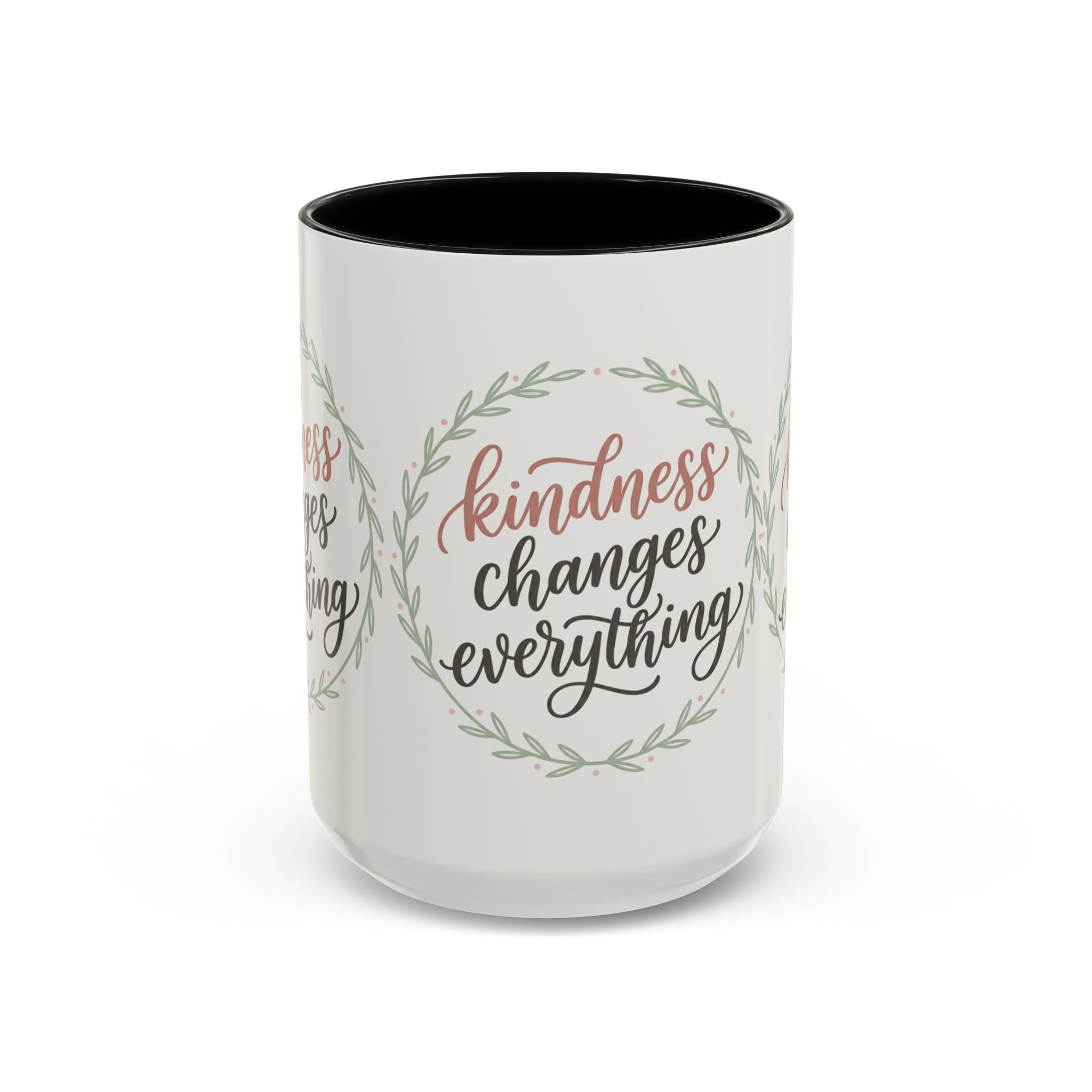 Kindness Changes Everything Accent Coffee Mug | Inspirational Ceramic Mug | Faith Freedom Creations