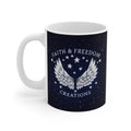 Faith Freedom Creations Silver Logo Mug — 11 oz