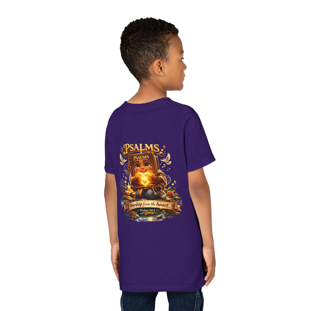 Praise Him Psalms 34:1 Youth T-Shirt | Christian Kids Faith Tee | Inspirational Youth Apparel