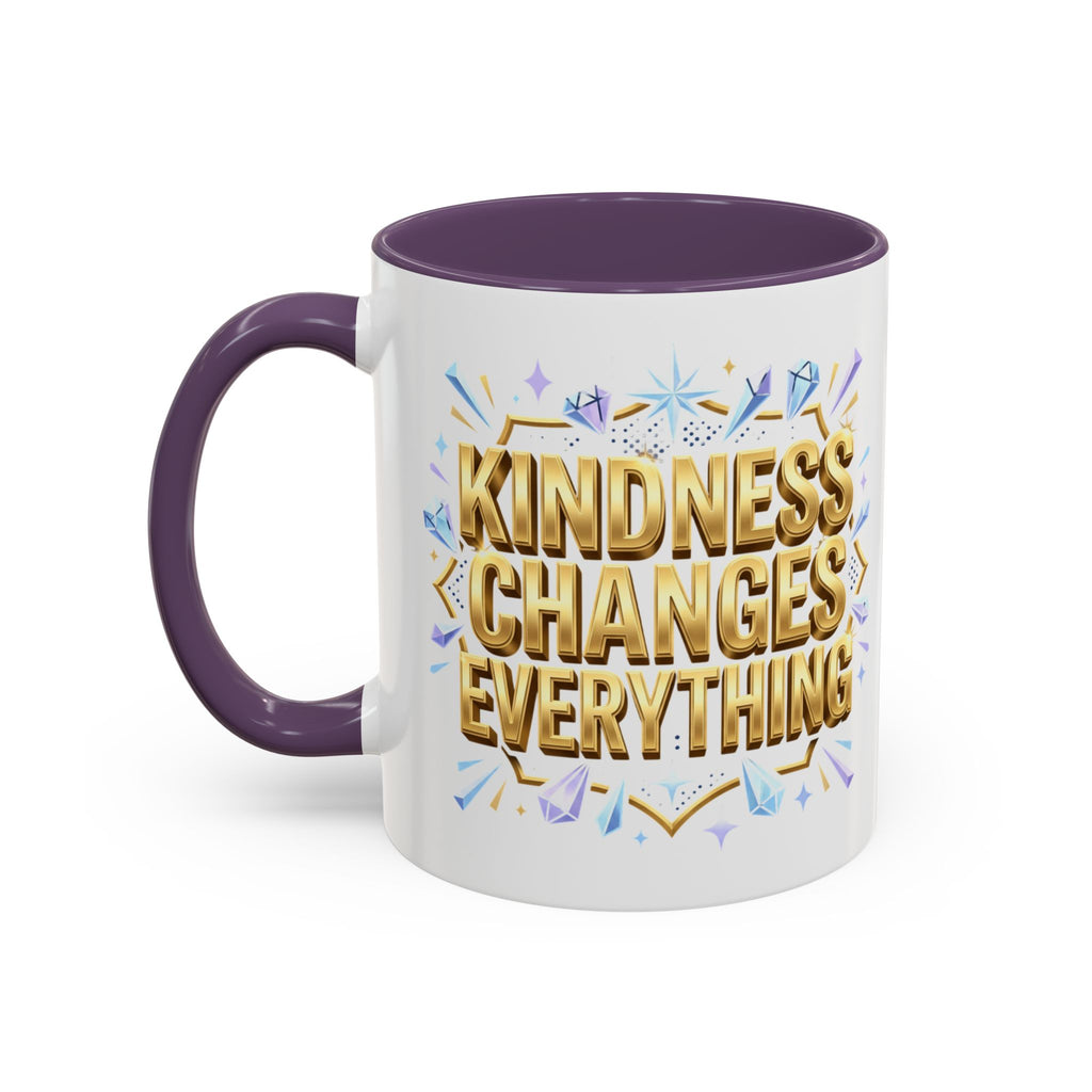 Gold-Kindness Changes Everything Coffee Mug | Inspirational Gold Script Mug | Faith Freedom Creations
