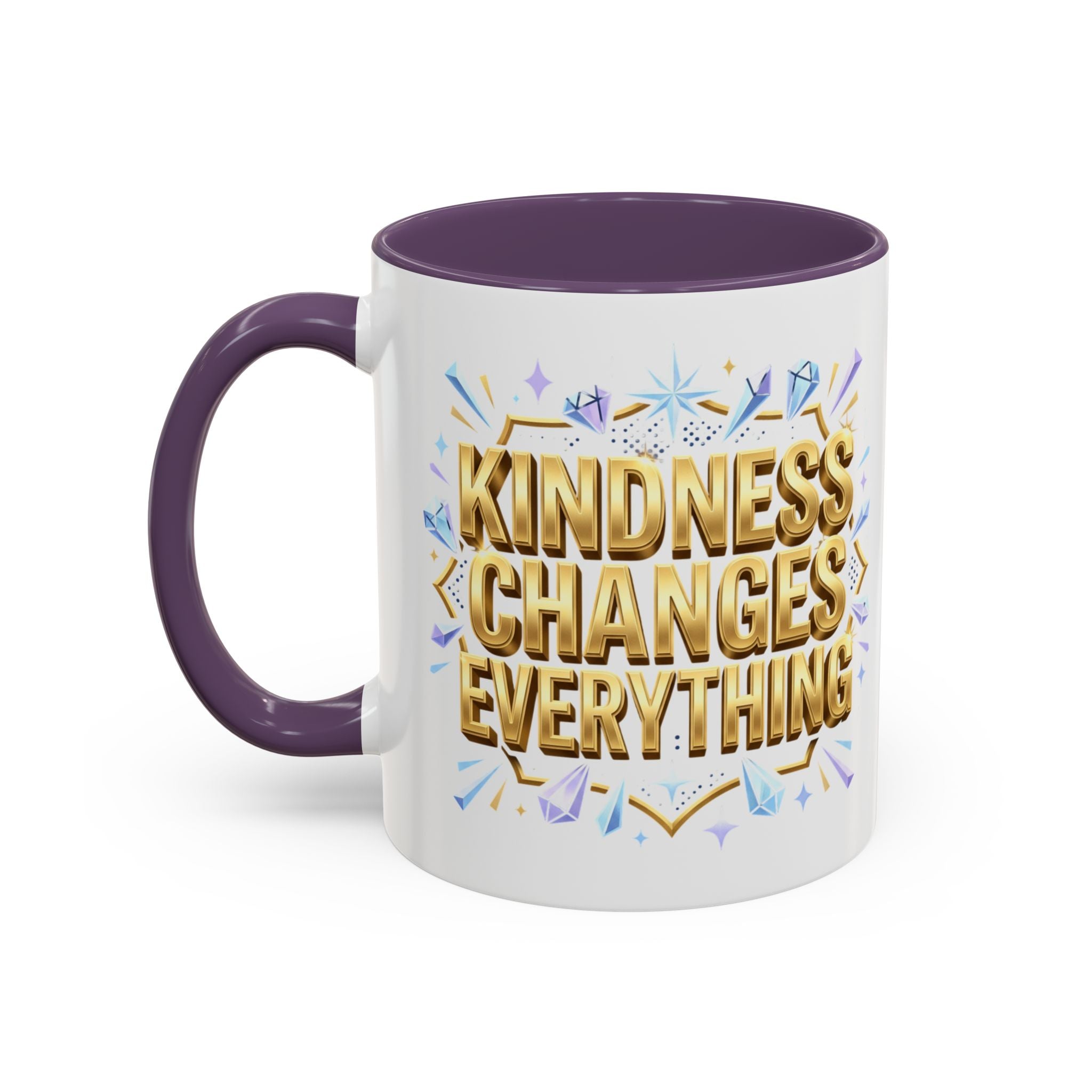 Gold-Kindness Changes Everything Coffee Mug | Inspirational Gold Script Mug | Faith Freedom Creations