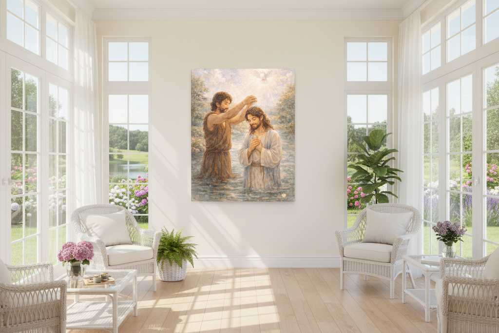 Jesus Is God’s Beloved Son Canvas — Baptism of Jesus (Matthew 3:17)