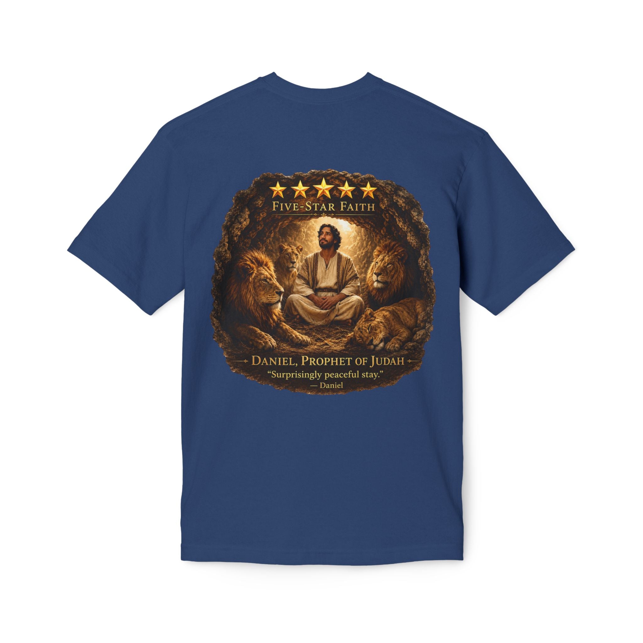 Daniel Review "Stay" Christian T-Shirt — Faith-Based Lion Design