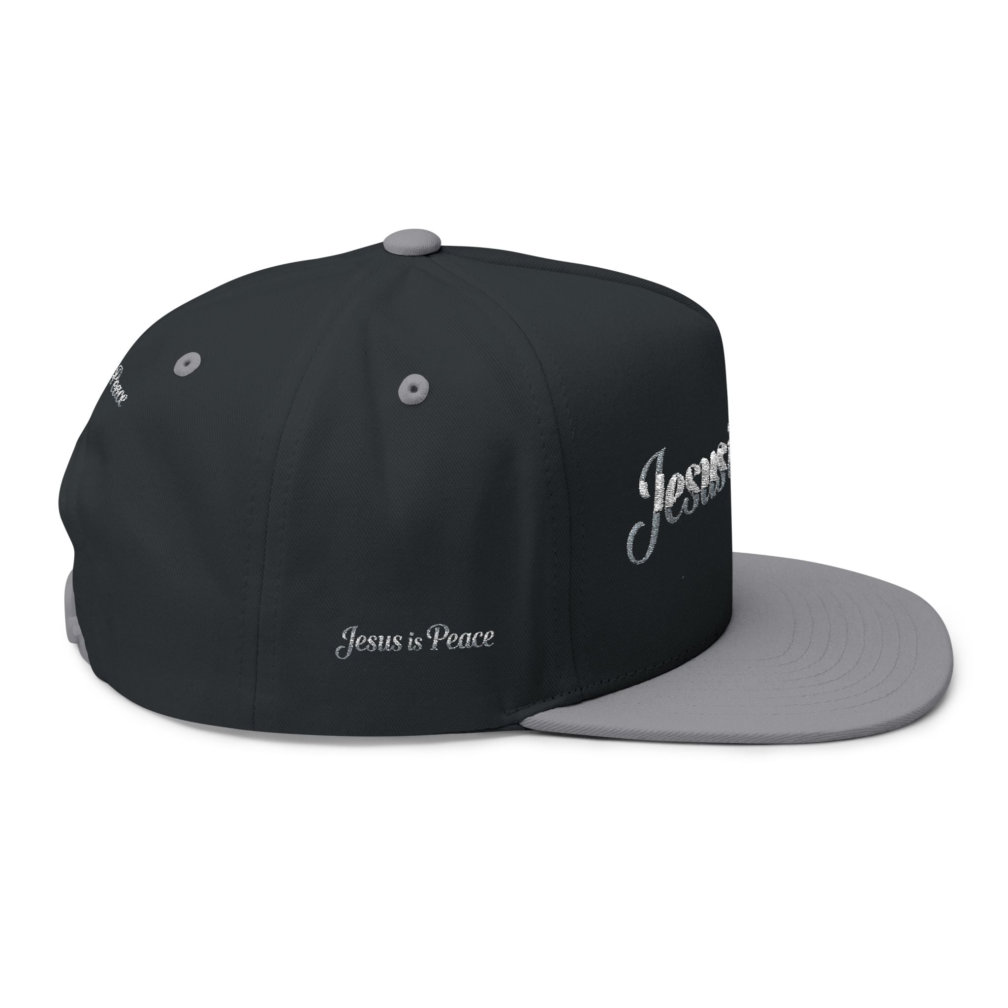 Embroidered "Jesus is Peace" Flat Bill Cap — Christian Snapback Hat