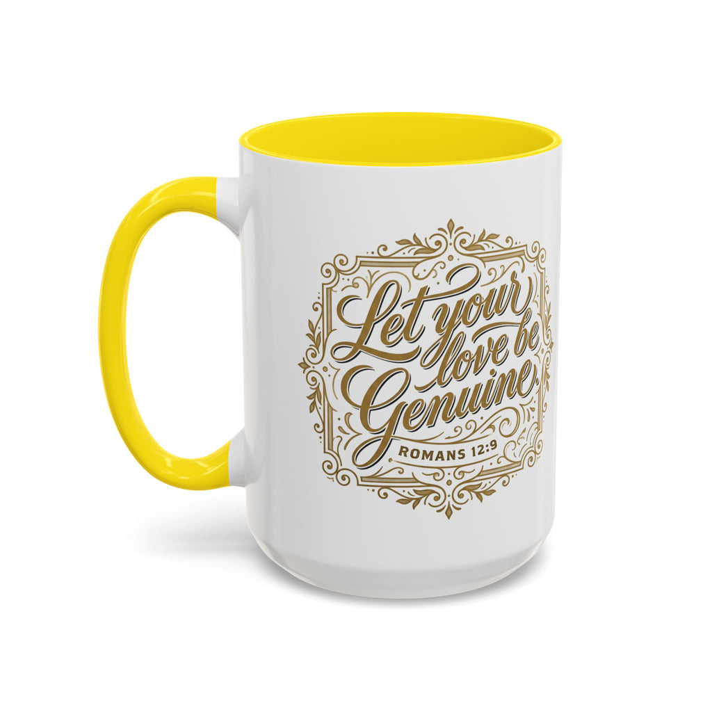 Let Your Love Be Genuine Coffee Mug | Romans 12:9 Christian Mug | Inspirational Faith Gift