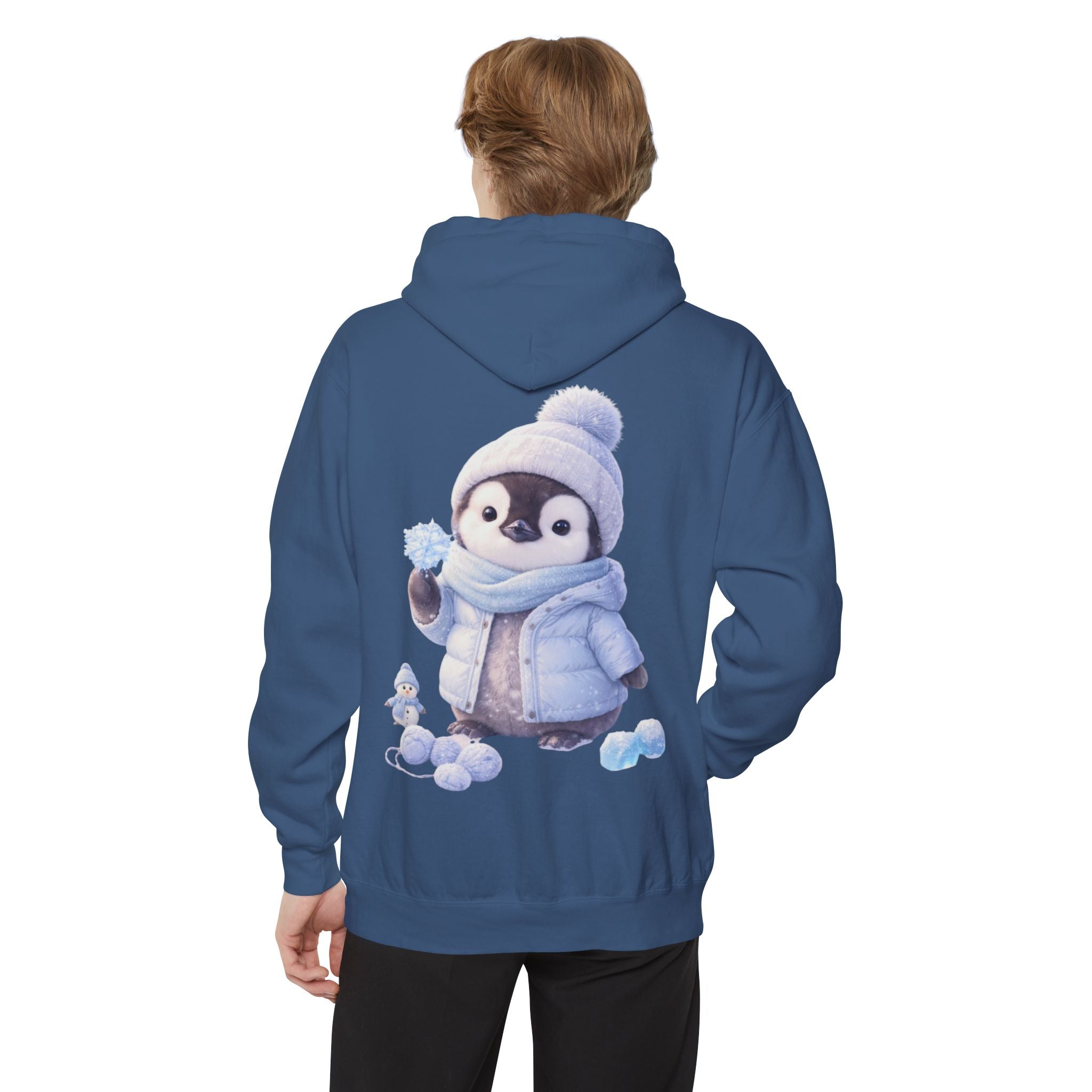 Penguin Winter Hoodie — Cute Baby Penguin in Beanie & Scarf