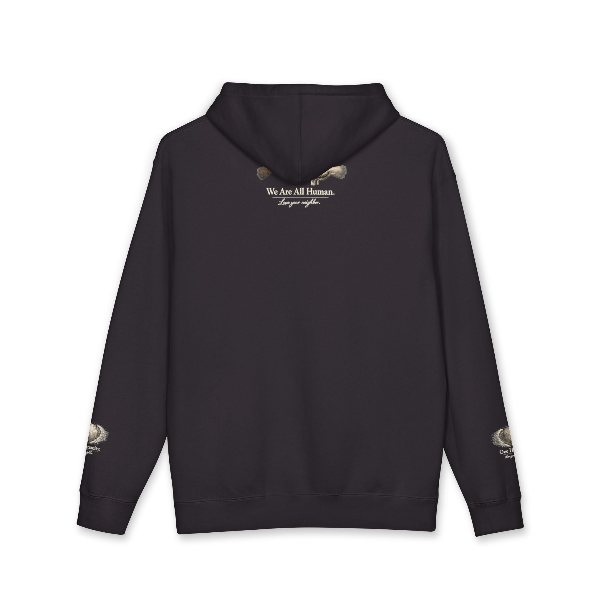 “One Humanity” Hoodie – “Love Your Neighbor” Earth & Wings Graphic Sweatshirt