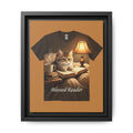 Blessed Reader Framed Canvas Print – Cozy Cat Reading Wall Art | Book Lover Cat Decor