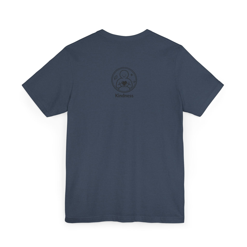 Kindness Minimalist T-Shirt | Inspirational Heart Emblem Tee | Soft Everyday Graphic Shirt