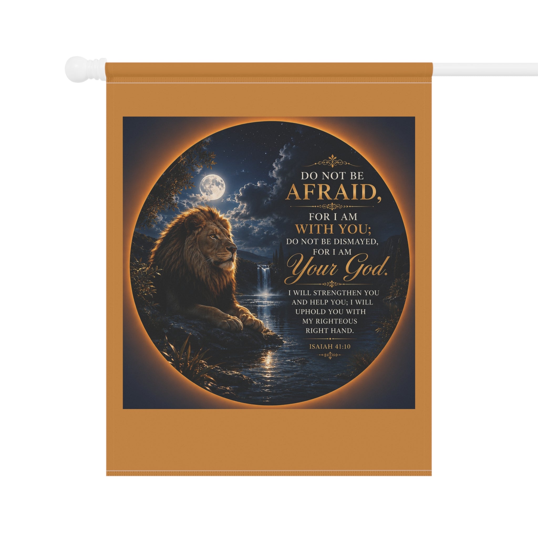 Do Not Be Afraid Lion Garden Flag | Christian Outdoor Banner | Inspirational Scripture Yard Decor