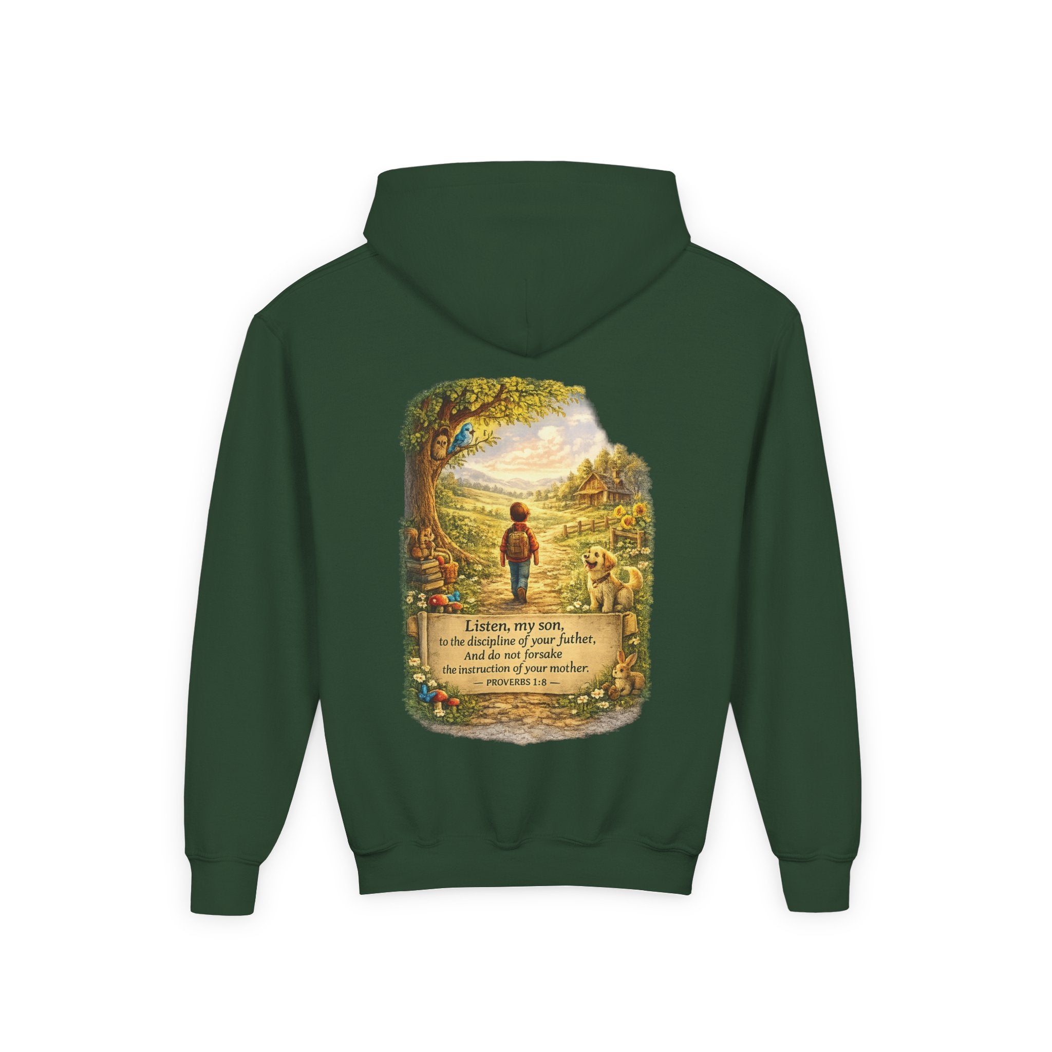 Youth Hoodie — "Listen My Son" Inspirational Christian Sweatshirt-⭐ Five-Star Faith Series⭐