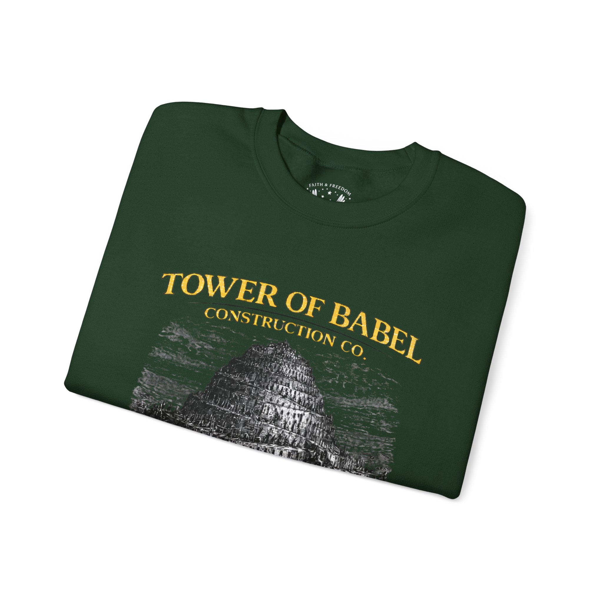 Tower of Babel – Crewneck Sweatshirt | “Review” Vintage Graphic – Five-Star Faith Series
