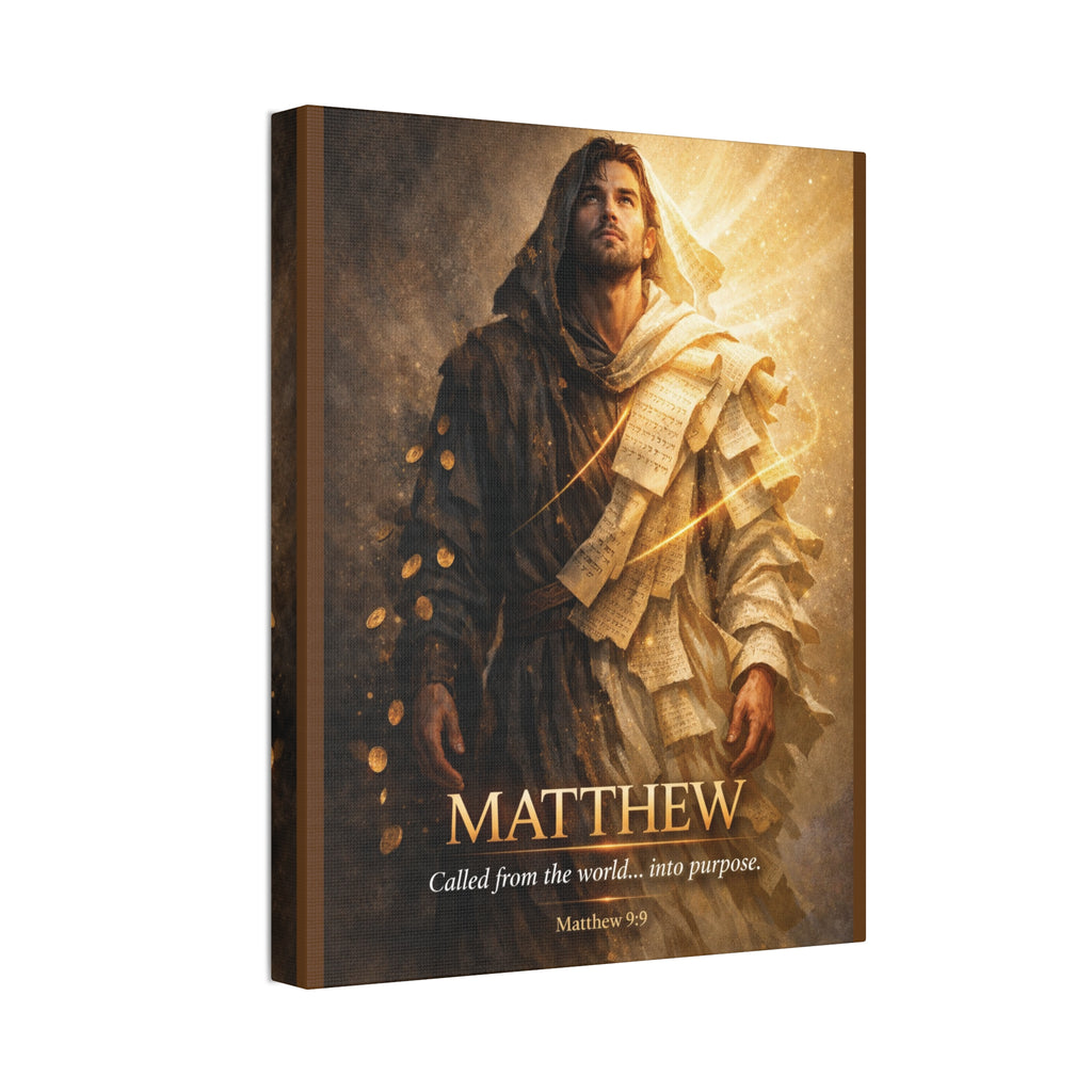 Matthew Bible Canvas Wall Art – “Called from the World… Into Purpose” Christian Scripture Canvas