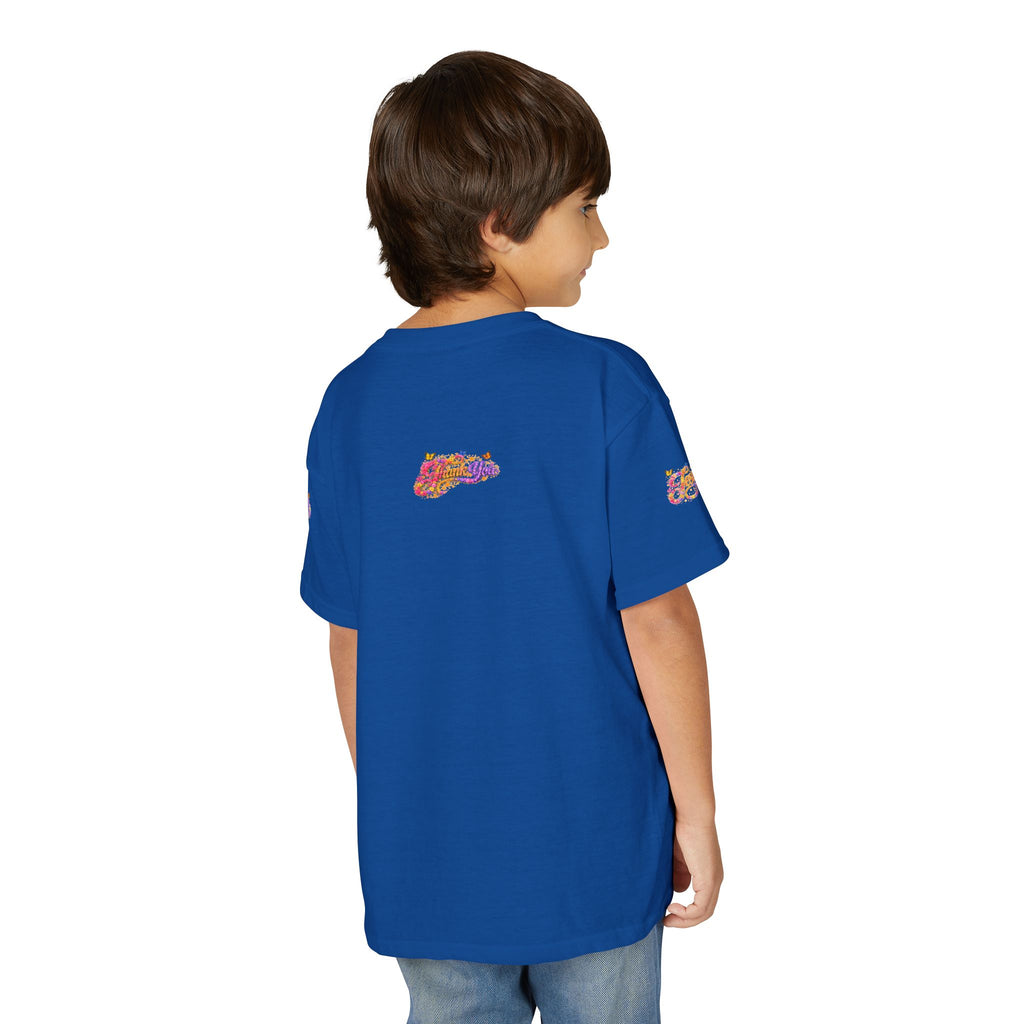 Youth Jesus Floral Butterfly T-Shirt – Christian Kids Faith Tee | Gratitude Sneaker Style Shirt