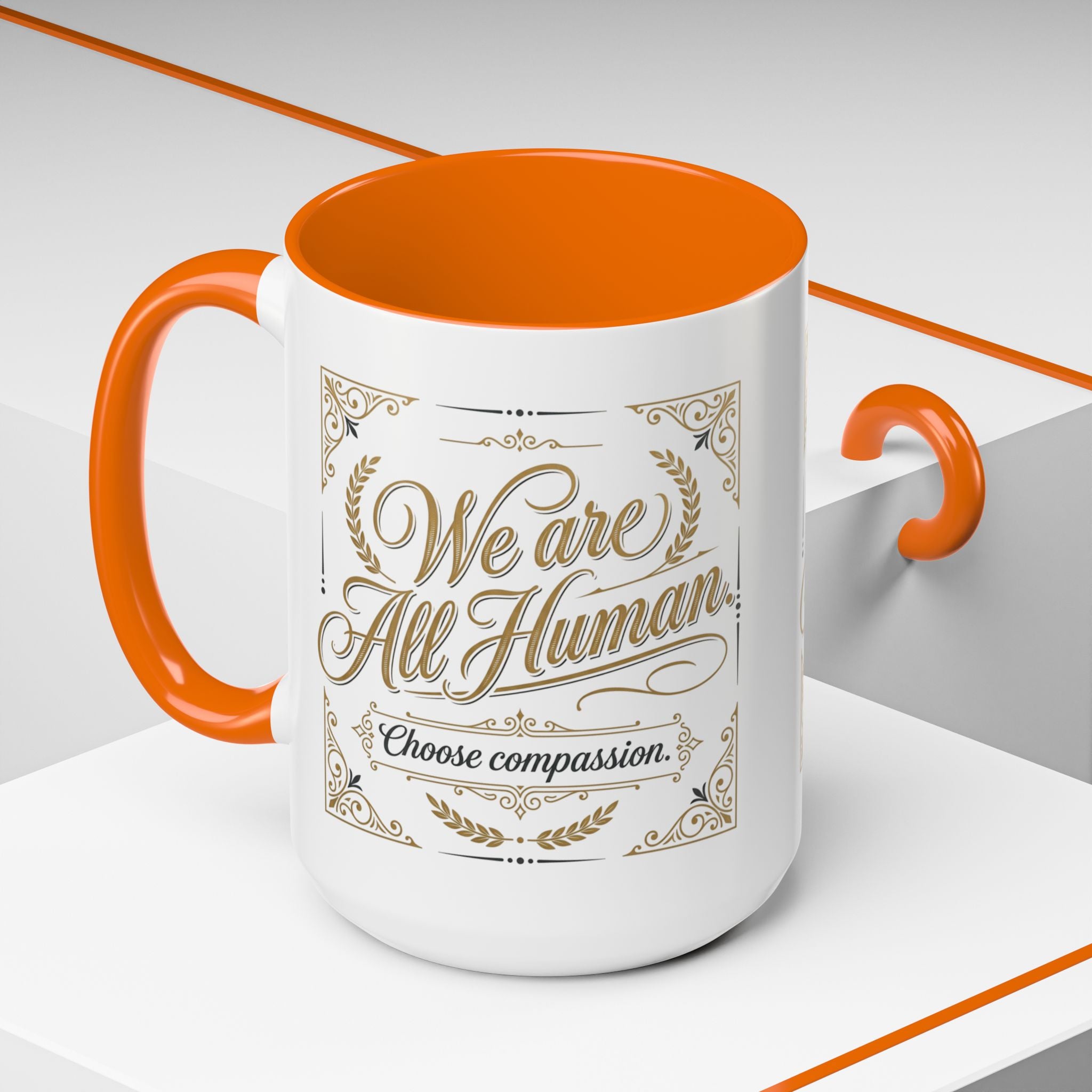 We Are All Human Coffee Mug | Choose Compassion Mug | Inspirational Ceramic Accent Mug