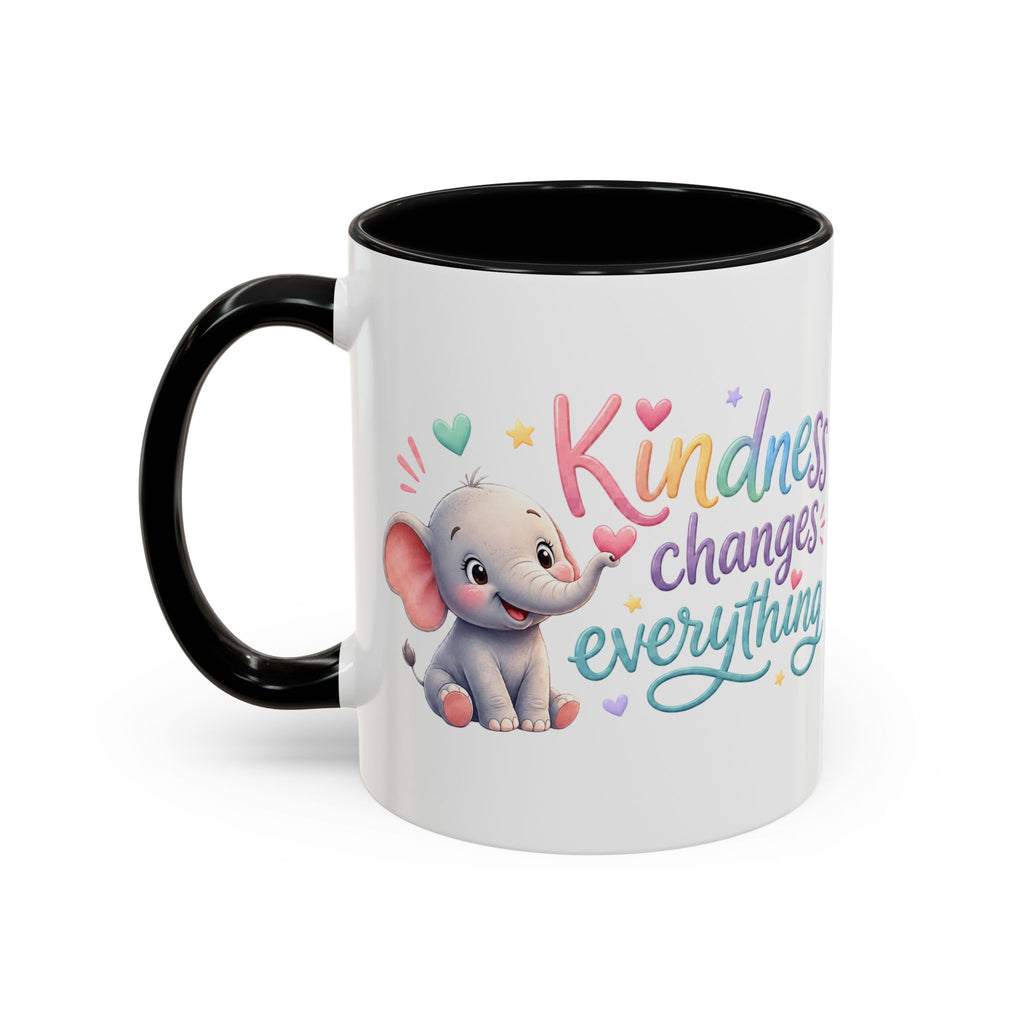 Kindness Changes Everything Elephant Mug | Inspirational Coffee Mug | Cute Elephant Accent Cup