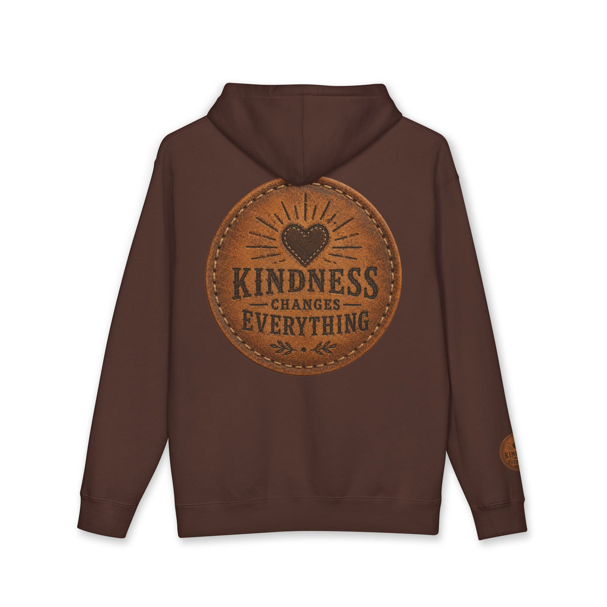 Kindness Changes Everything Heavyweight Hoodie | Vintage Patch Christian Hoodie | Inspirational Fleece Sweatshirt
