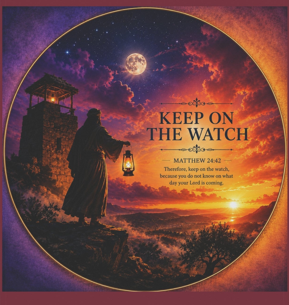 Keep On The Watch Garden Flag | Christian Lighthouse Prayer Banner | Inspirational Outdoor Decor