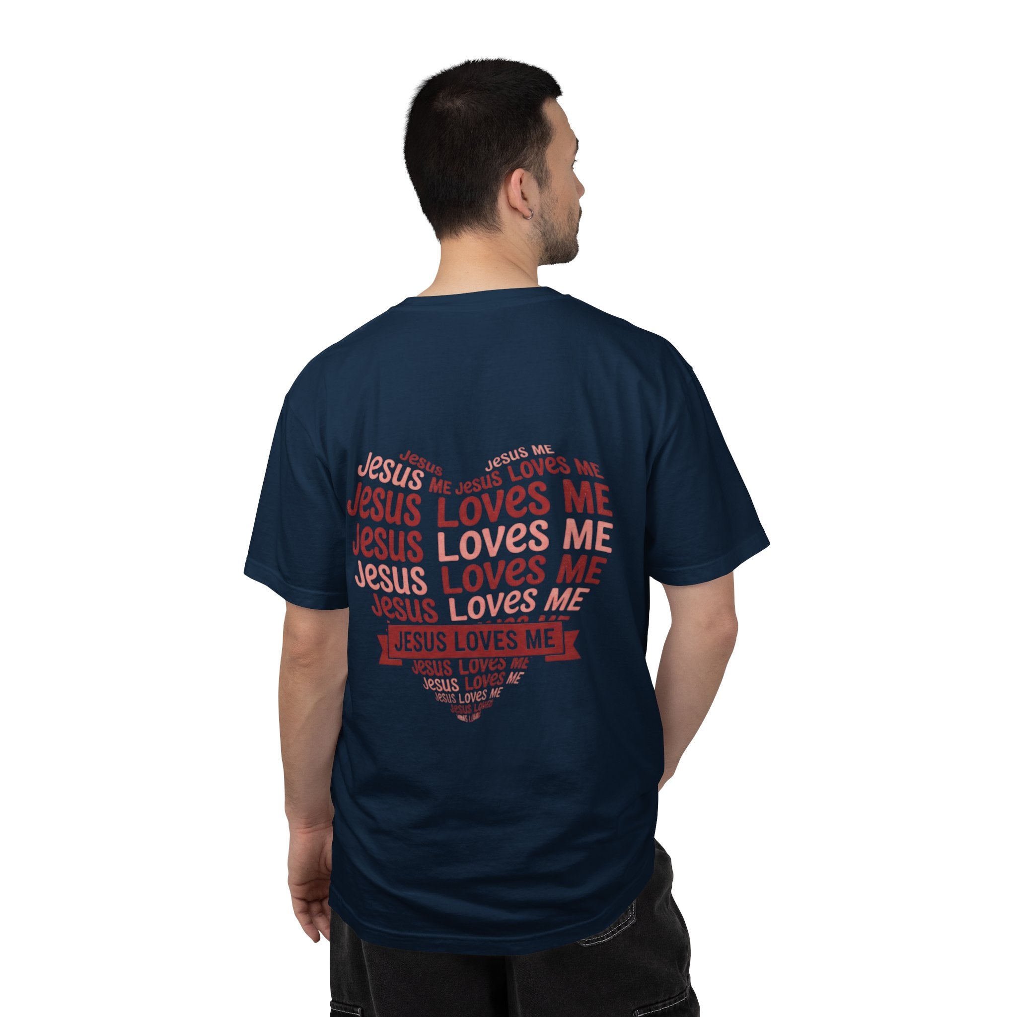 Jesus Loves Me Heart Garment-Dyed T-Shirt – Christian Faith Tee | Vintage Style Inspirational Shirt