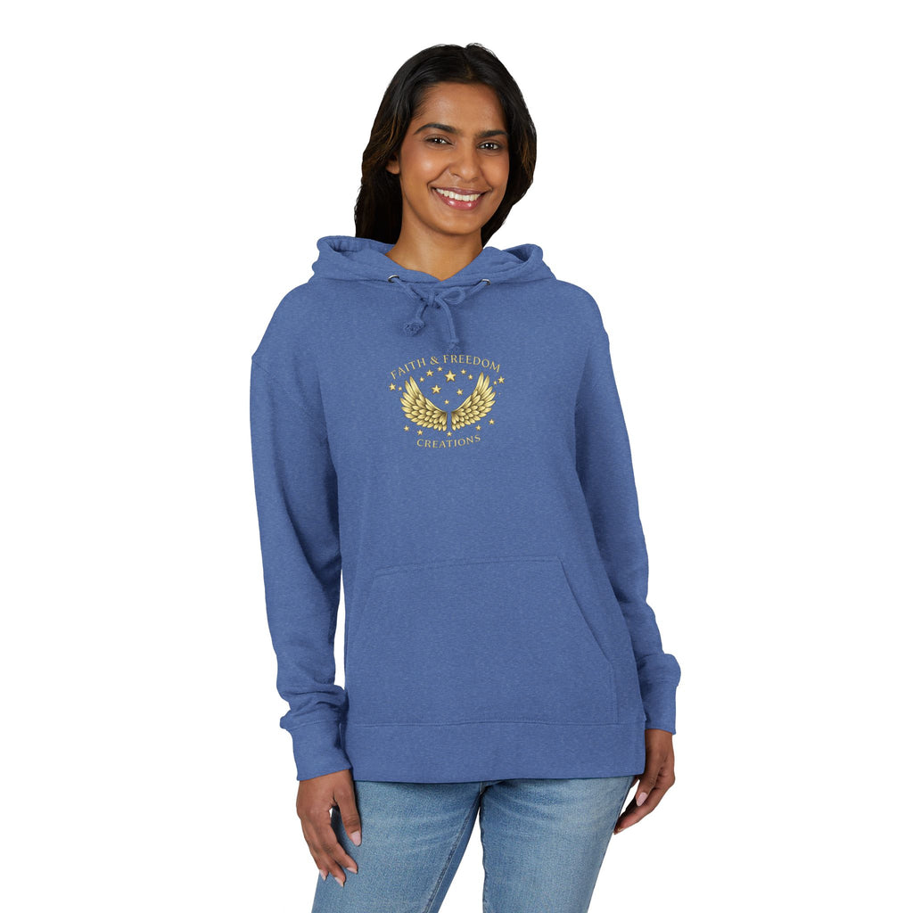 Sarah – French Terry Hoodie | “Laughed at First. Believed in the End.” Portrait Graphic – Five-Star Faith Series