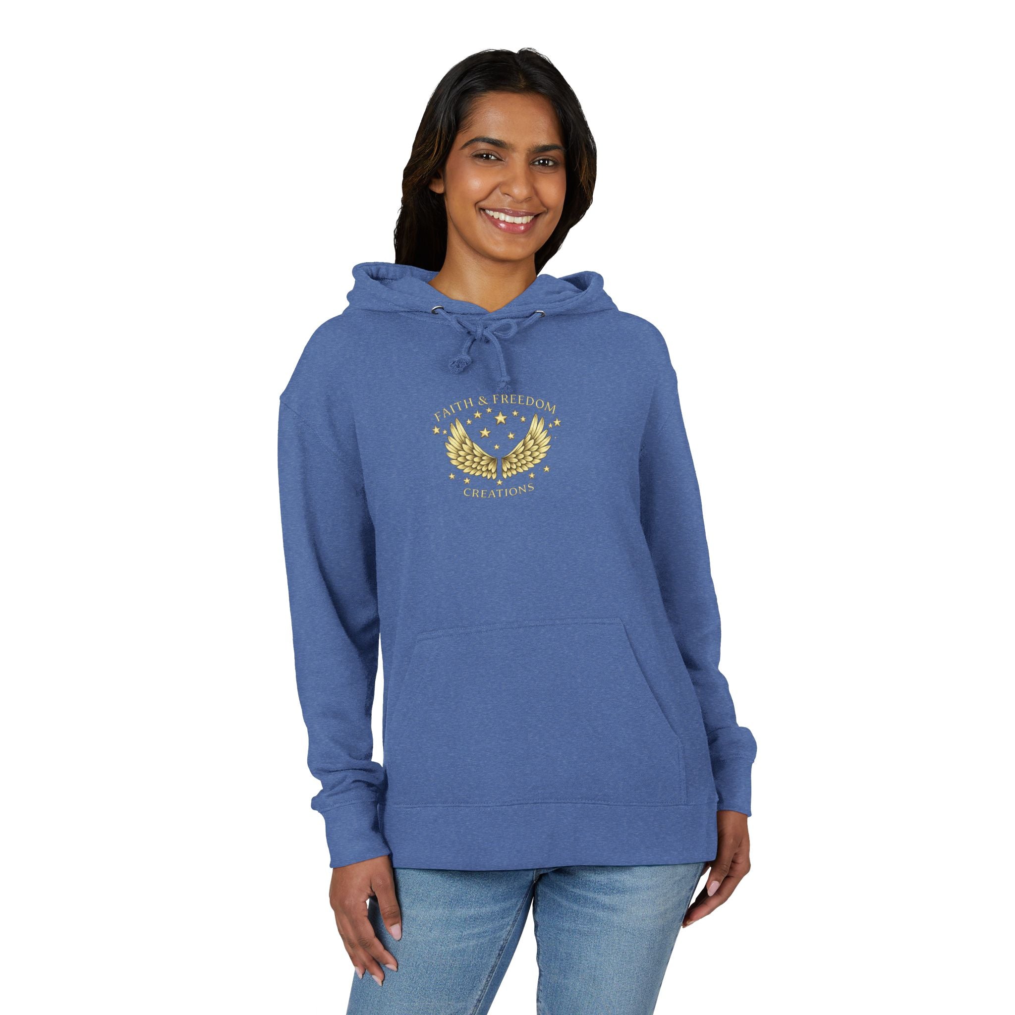 Sarah – French Terry Hoodie | “Laughed at First. Believed in the End.” Portrait Graphic – Five-Star Faith Series