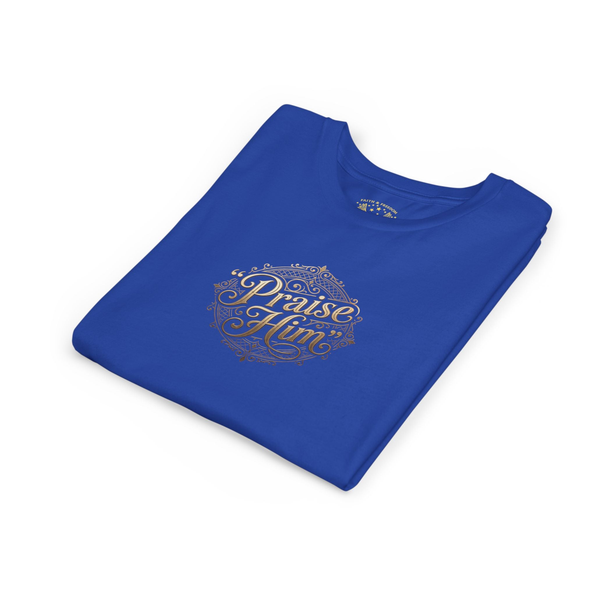 Praise Him Psalms 34:1 Youth T-Shirt | Christian Kids Faith Tee | Inspirational Youth Apparel