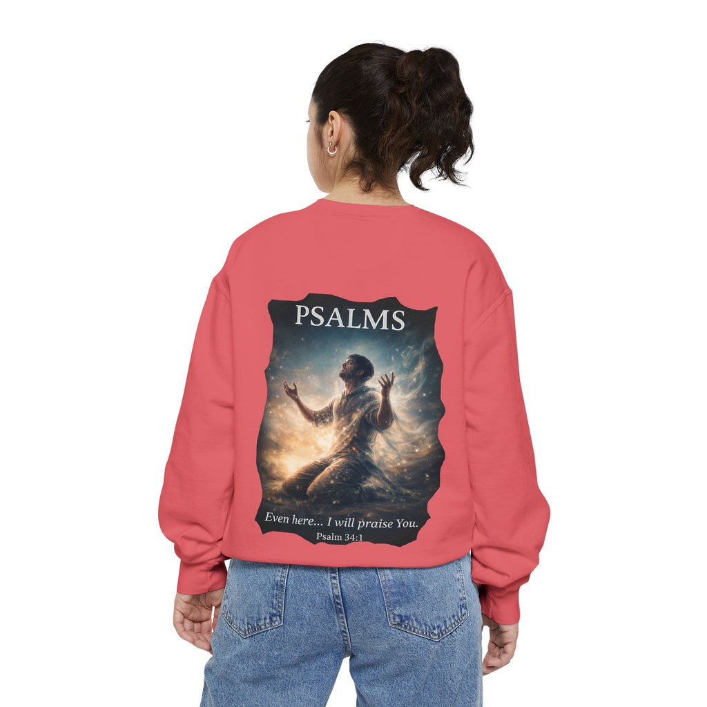 Psalm 34:1 Crewneck Sweatshirt | Inspirational Christian Graphic Sweatshirt | Faith Apparel