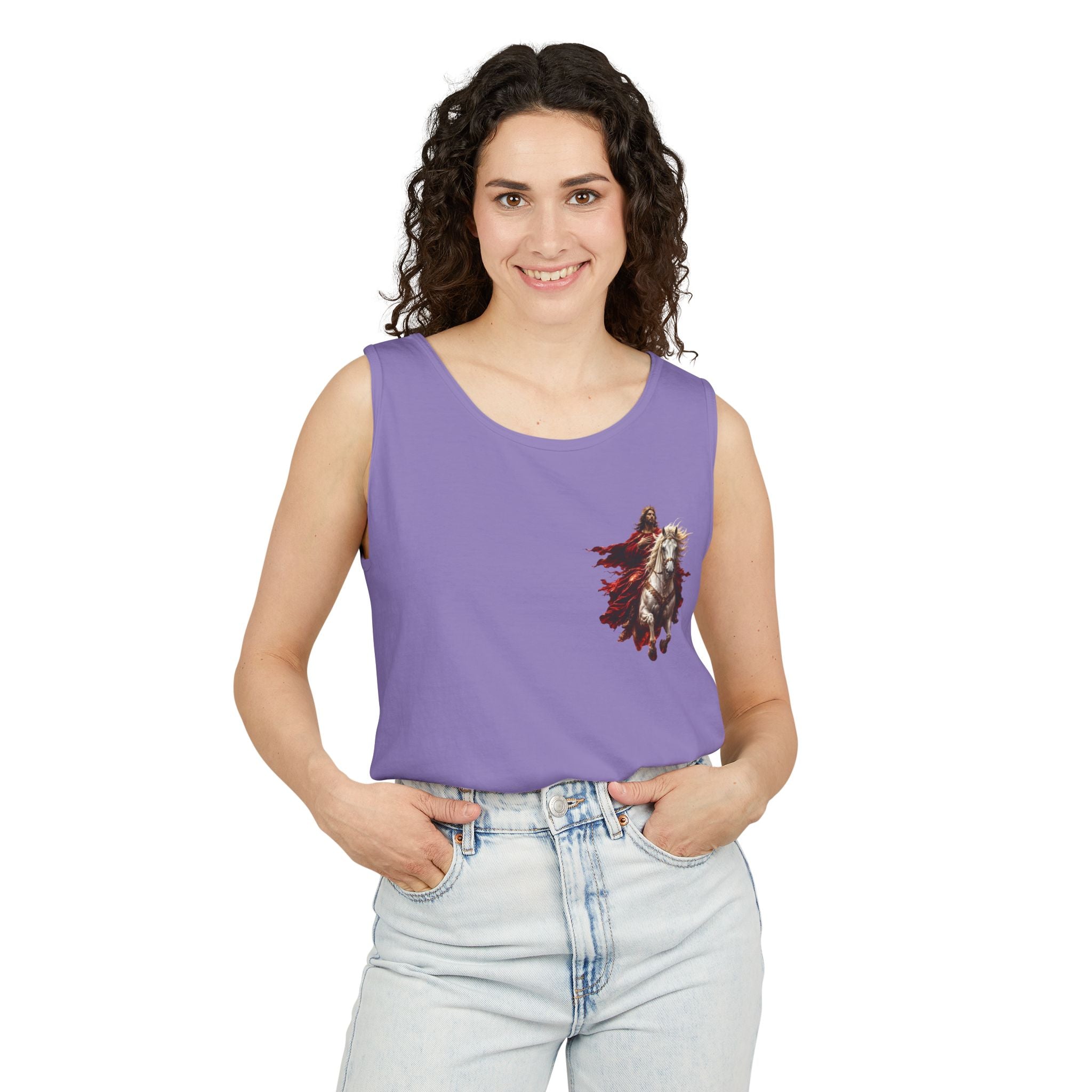 Jesus Second Coming Tank Top | Jesus on White Horse Christian Tank | Inspirational Faith Apparel