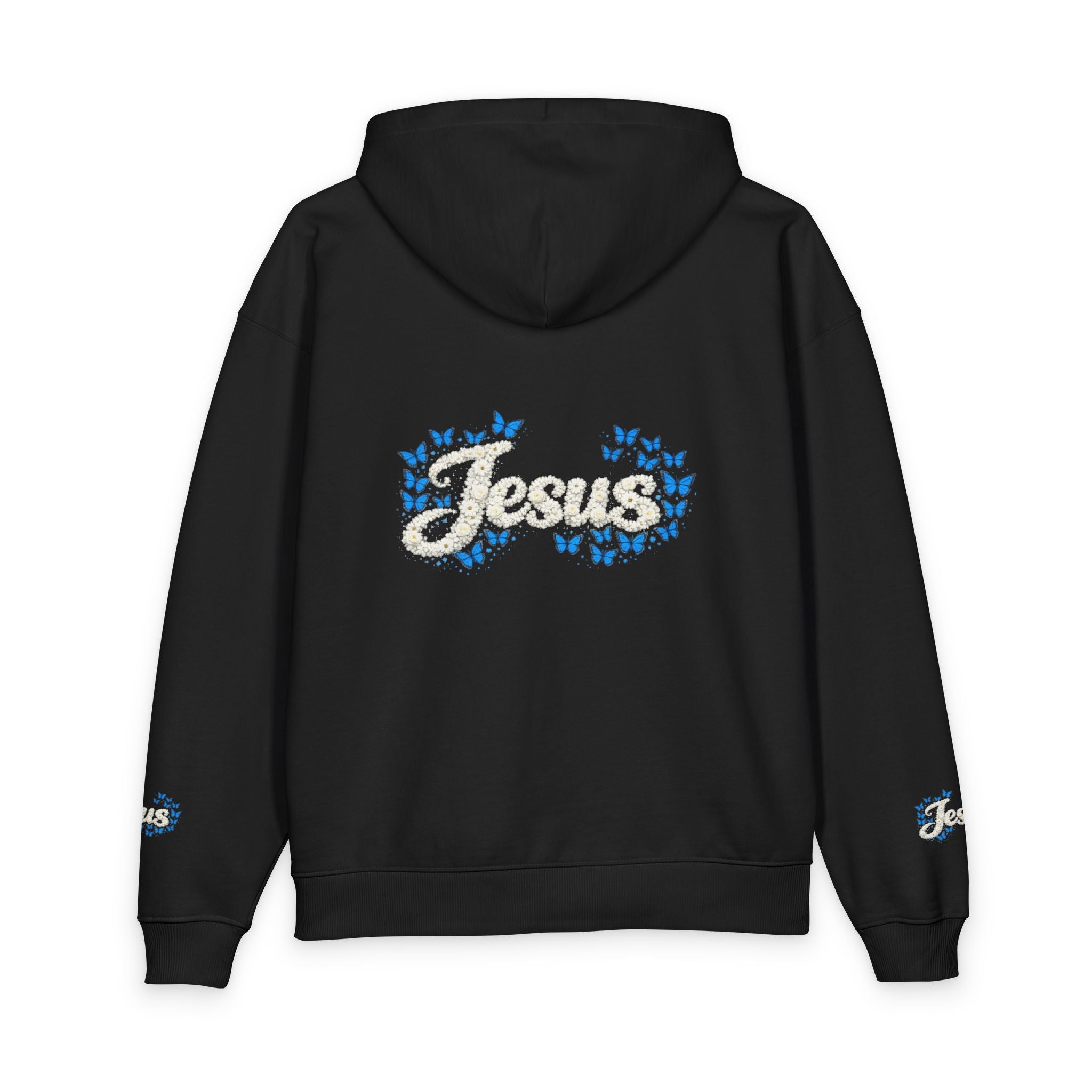 Jesus Floral Hoodie – Christian Faith Organic Pullover | Relaxed Fit Inspirational Hoodie