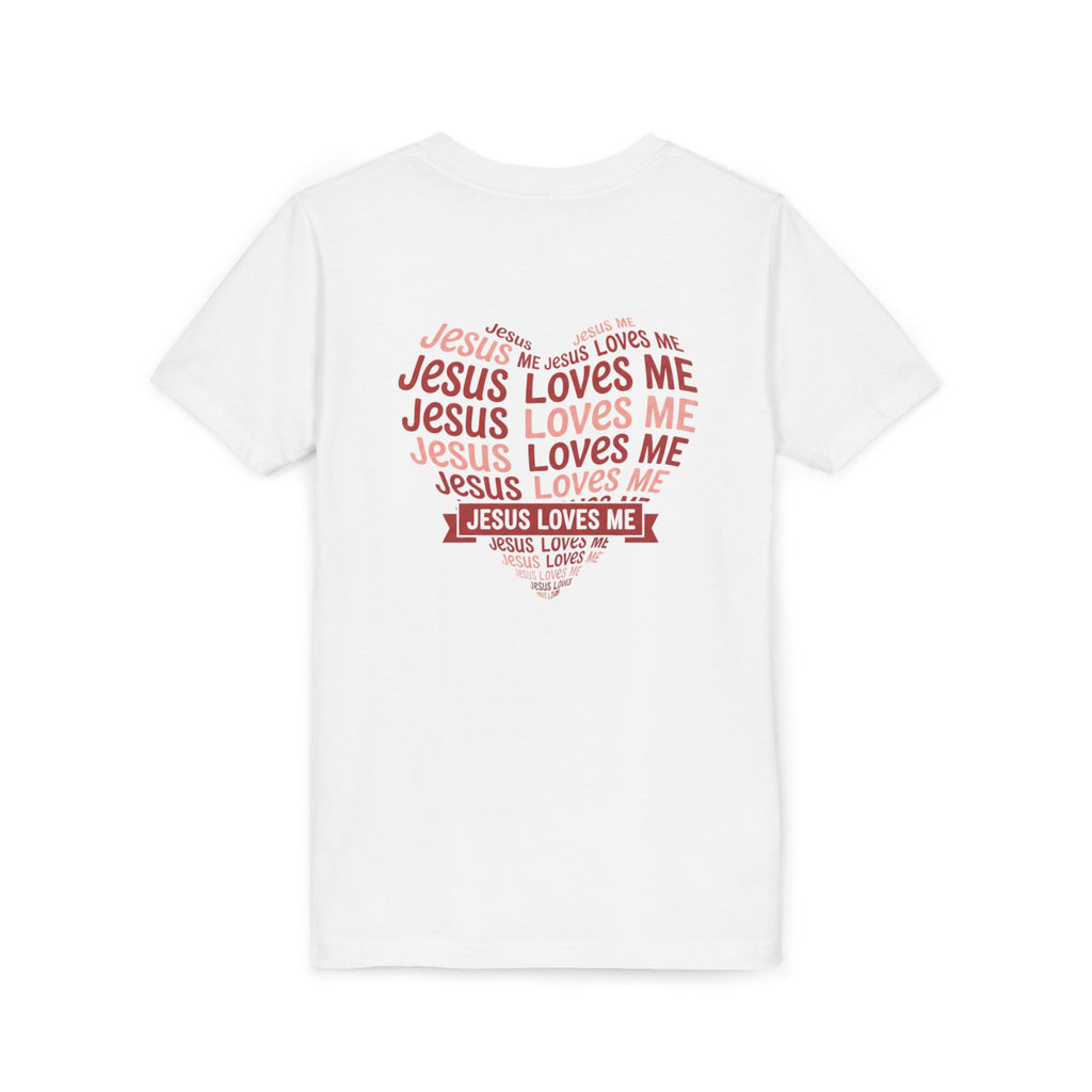 Jesus Loves Me Youth T-Shirt – Heart Word Cloud Christian Kids Tee | Faith Inspired Youth Shirt