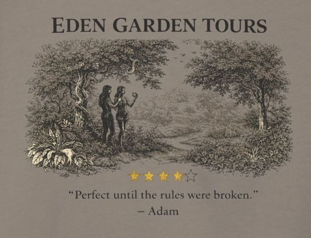 Eden Garden Tours – Women’s Racerback Tank | “Adam’s Review” Graphic