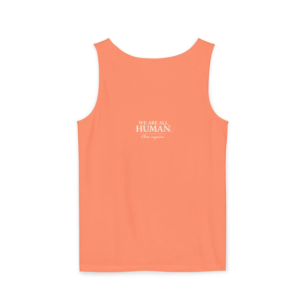 “Every Heart Beats the Same” Vintage Surf Tank Top – Garment-Dyed Coastal Unity Tank