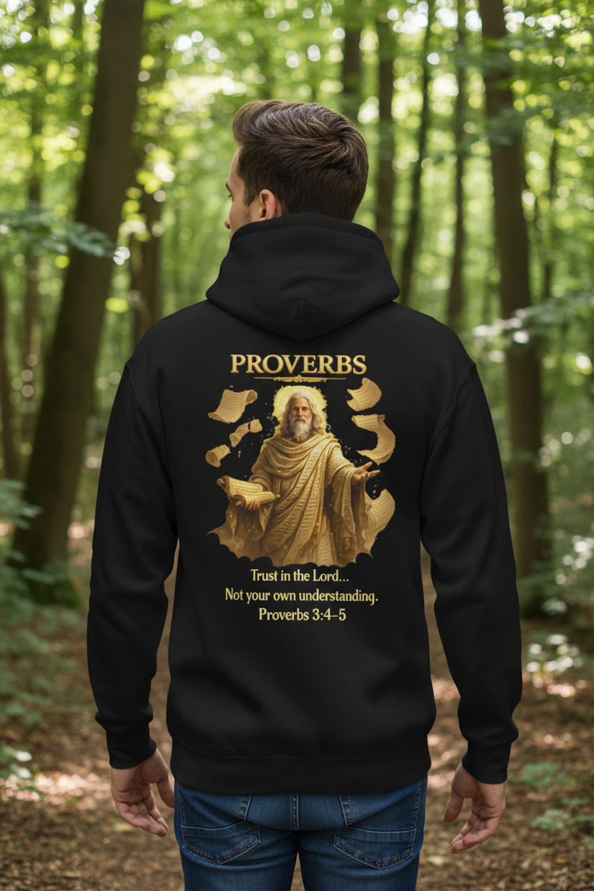 Proverbs “Trust in the Lord” Hoodie – Christian Scripture Pullover | Proverbs 3:5 Faith Sweatshirt