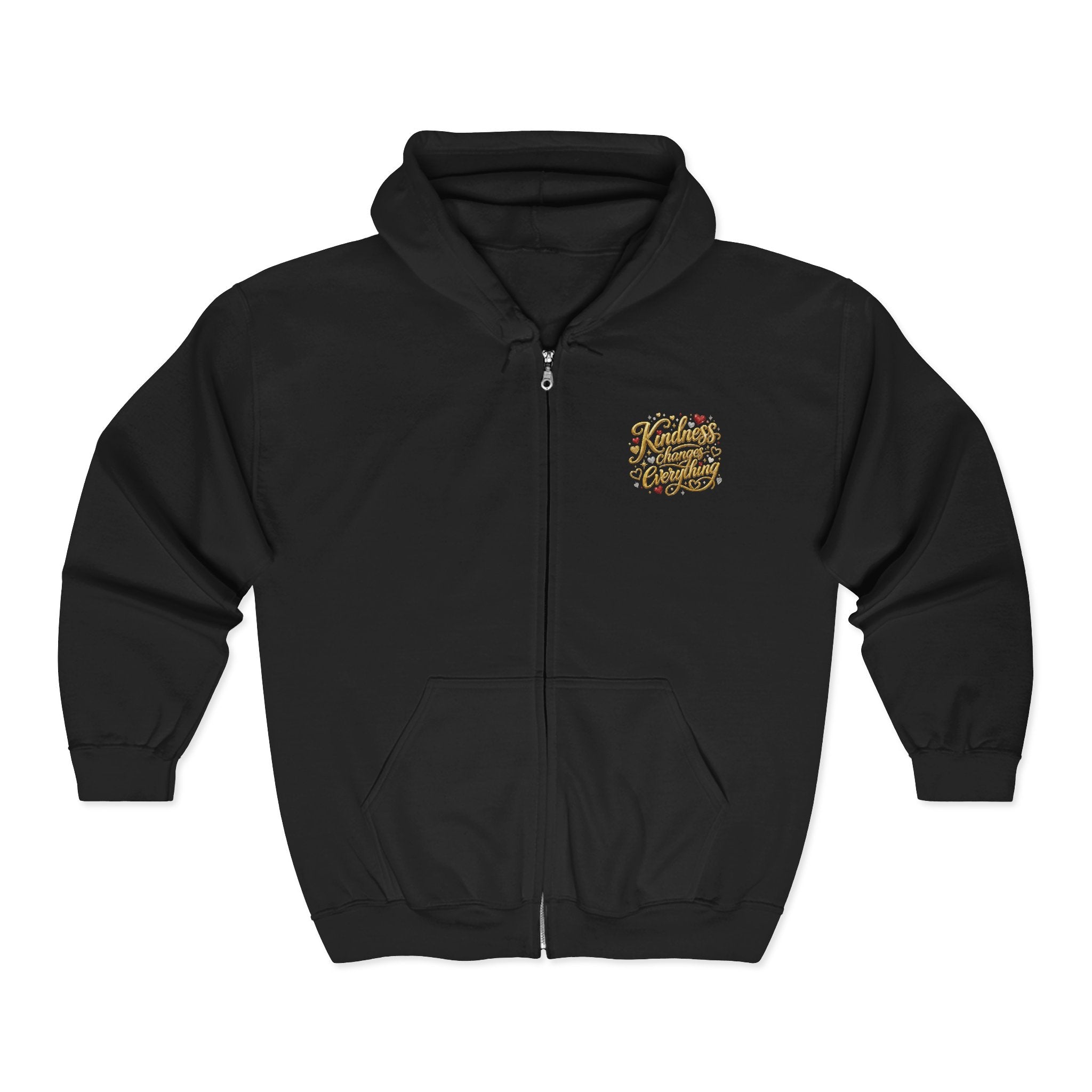 Kindness Changes Everything Zip Hoodie – Inspirational Graphic Full-Zip Sweatshirt