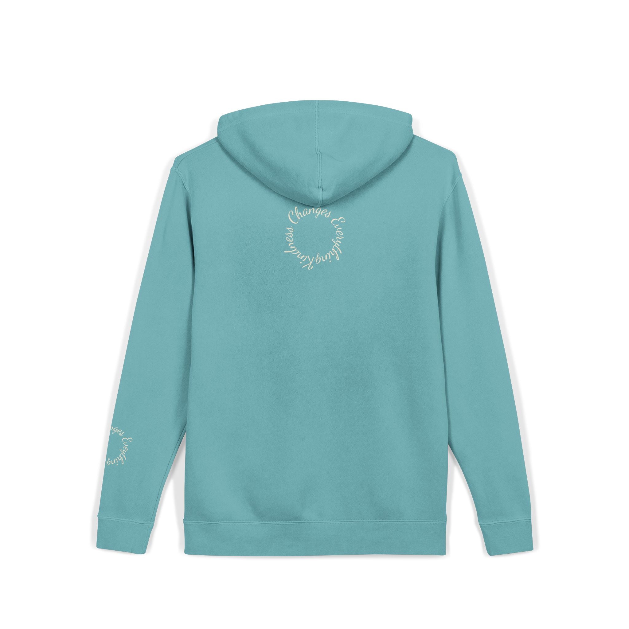 “We Are All Human” Pigment-Dyed Hoodie – Inclusive Comfort Pullover | Inspirational Minimalist Hoodie