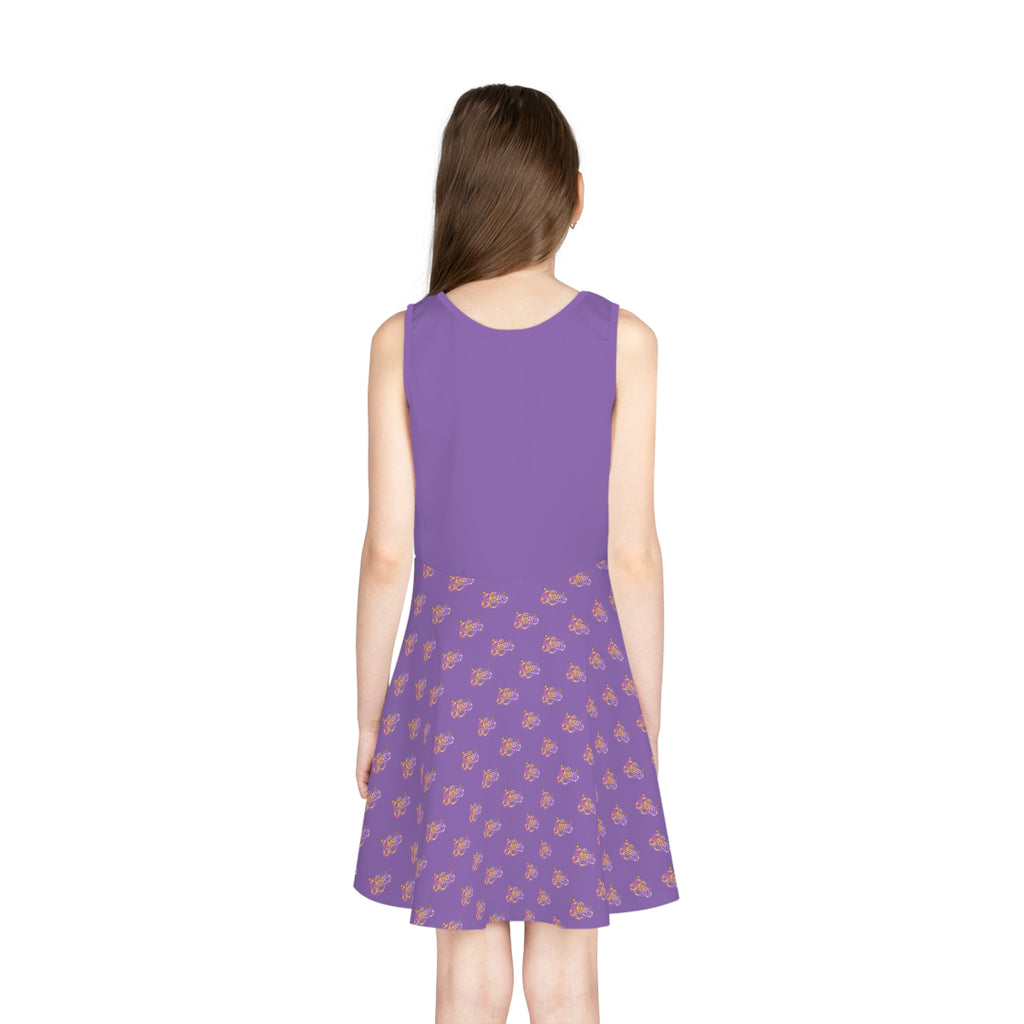 Girls Purple Floral Butterfly Jesus Sundress – Christian Youth Faith Dress | Mom & Daughter Matching Outfit