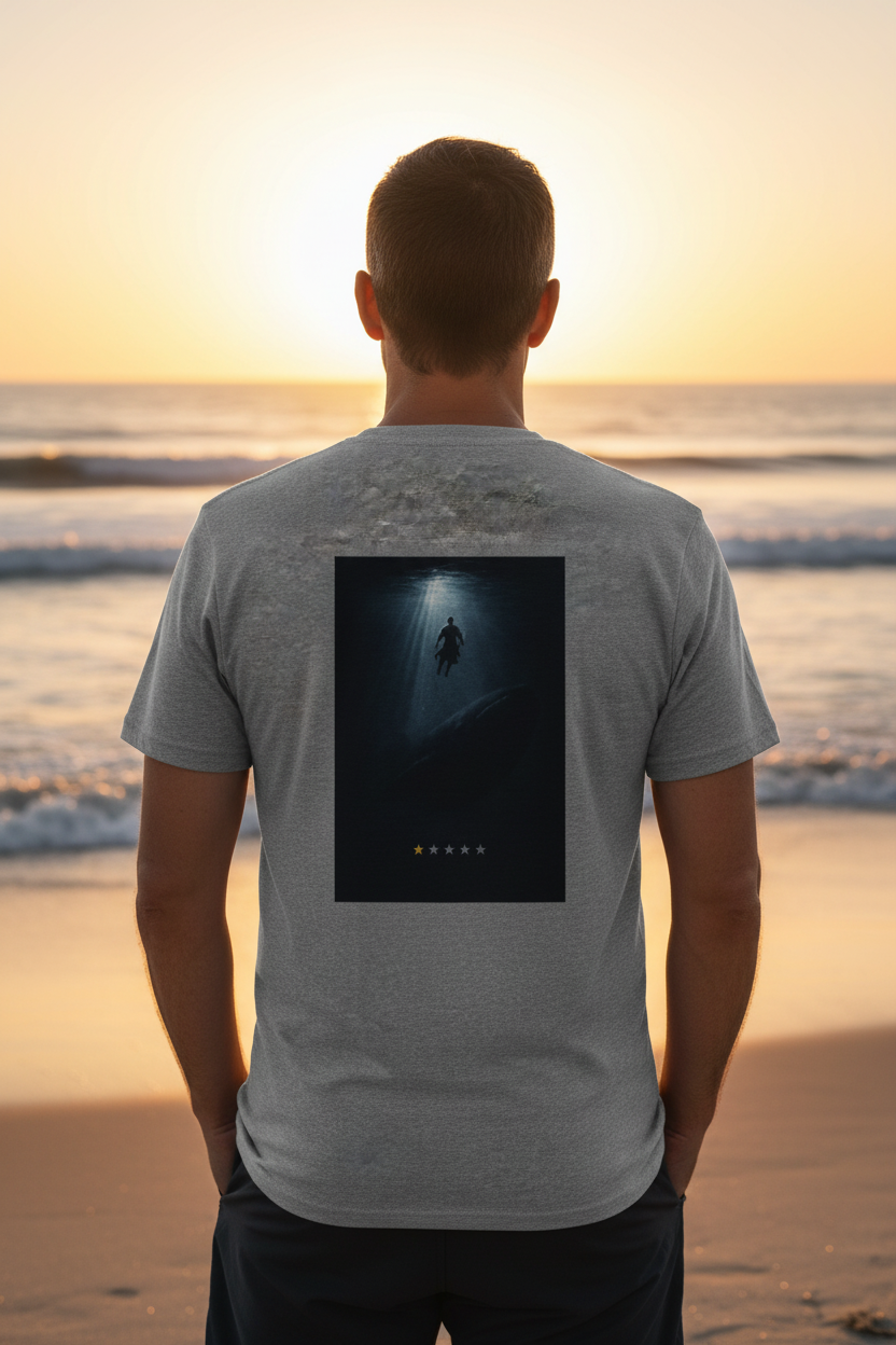 Jonah – Back Print T-Shirt | Atmospheric Deep Sea Graphic – Five-Star Faith Series