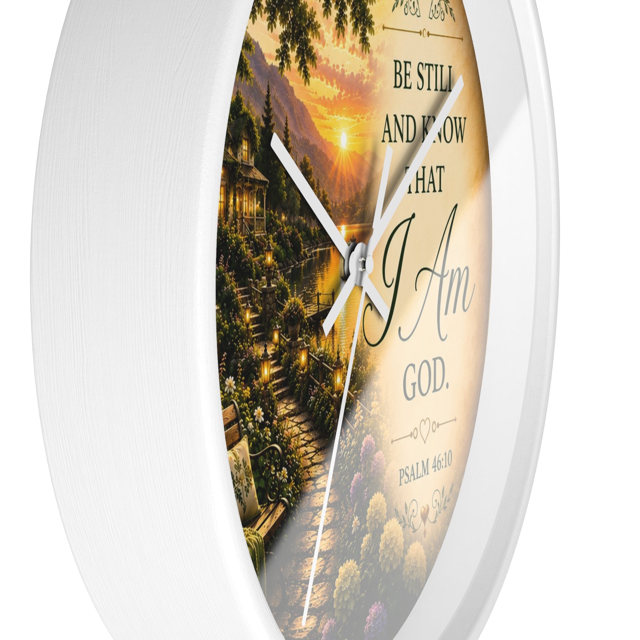 Psalm 46:10 Wall Clock | Be Still and Know Christian Scripture Clock | Inspirational Faith Decor