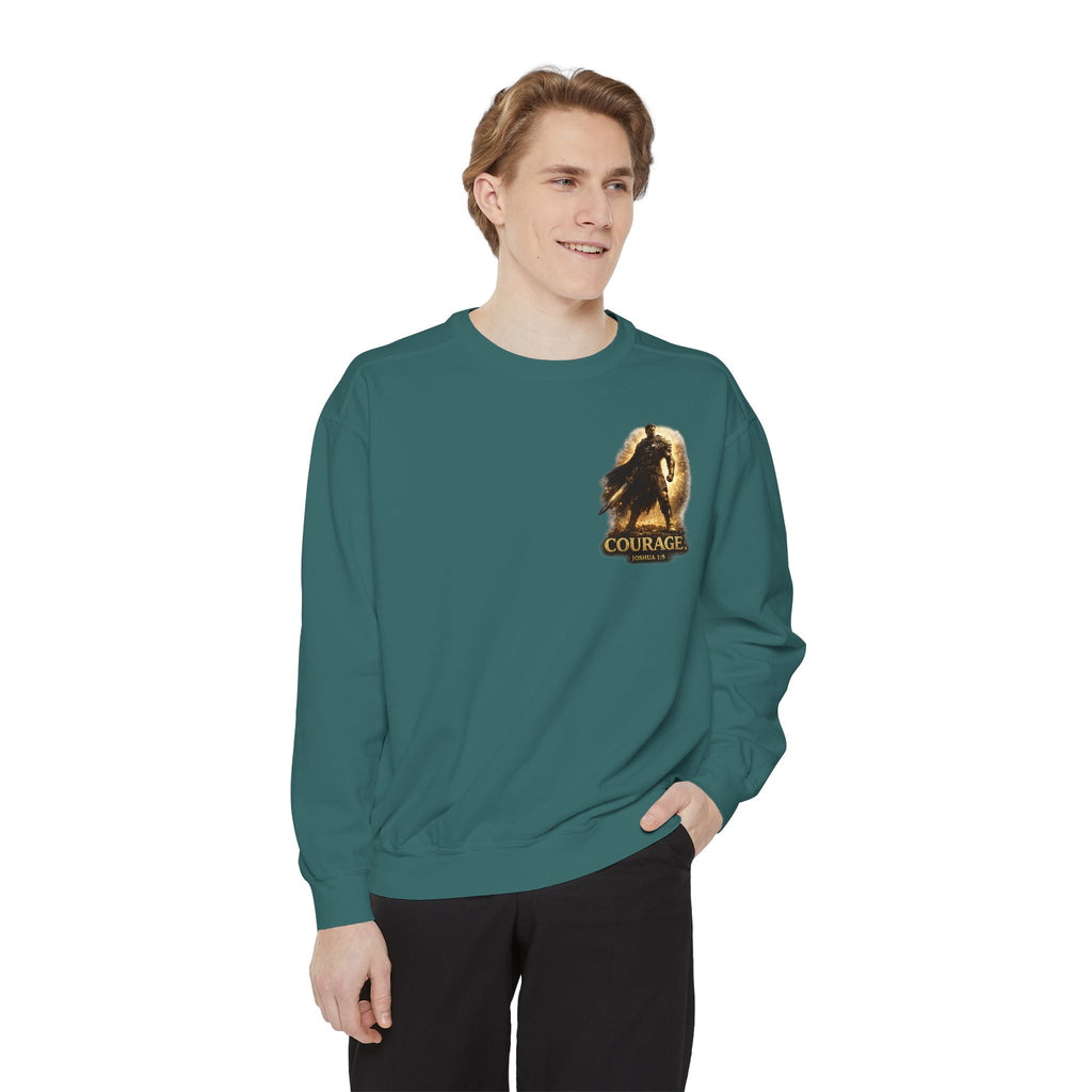 Joshua Courage Sweatshirt | Be Strong and Courageous Christian Crewneck | Inspirational Faith Apparel