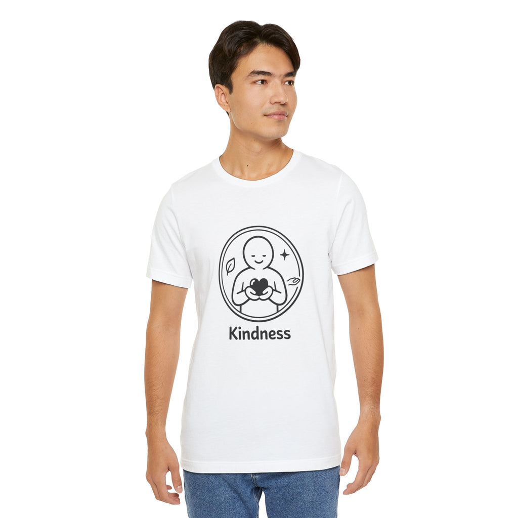 Kindness Minimalist T-Shirt | Inspirational Heart Emblem Tee | Soft Everyday Graphic Shirt