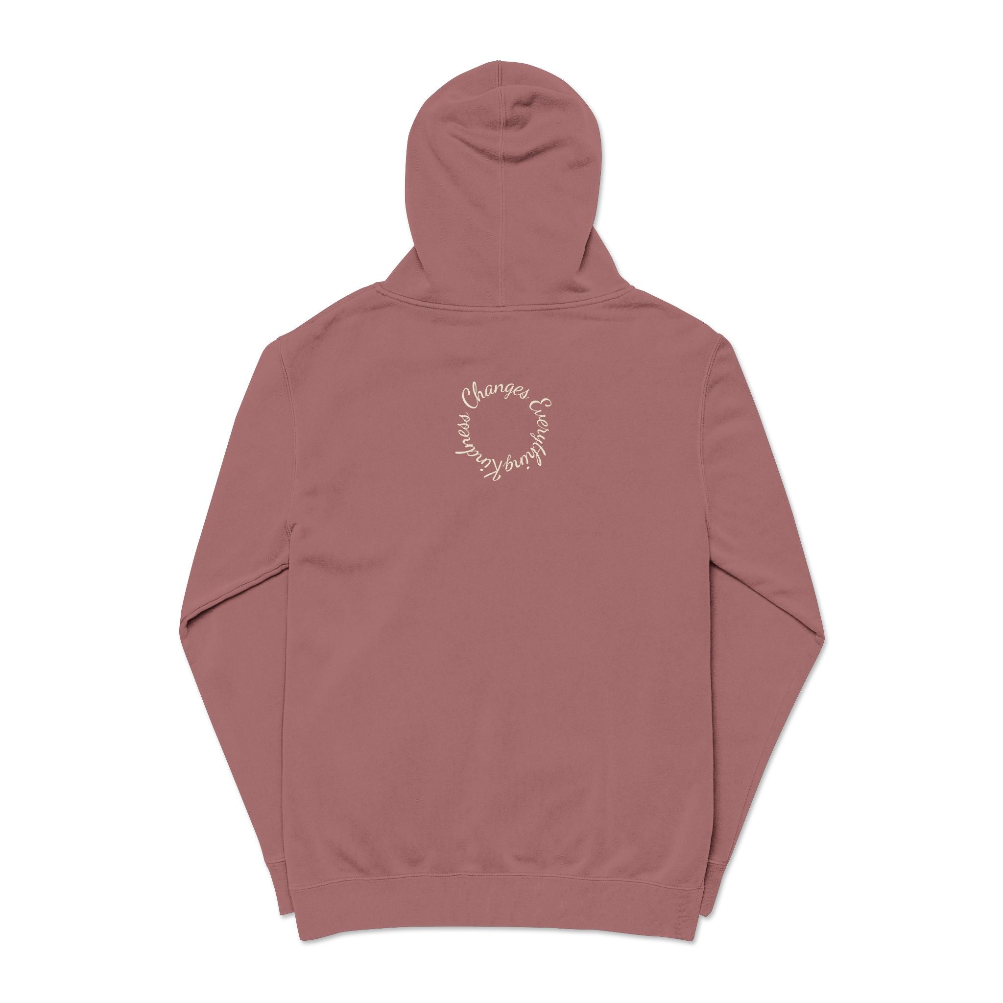 “We Are All Human” Pigment-Dyed Hoodie – Inclusive Comfort Pullover | Inspirational Minimalist Hoodie