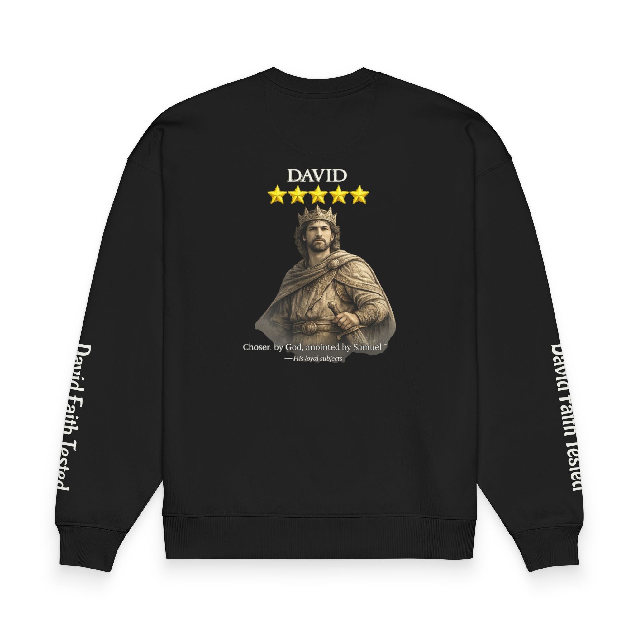 David King Crewneck Sweatshirt — 'Chosen by God' Faith Graphic Pullover