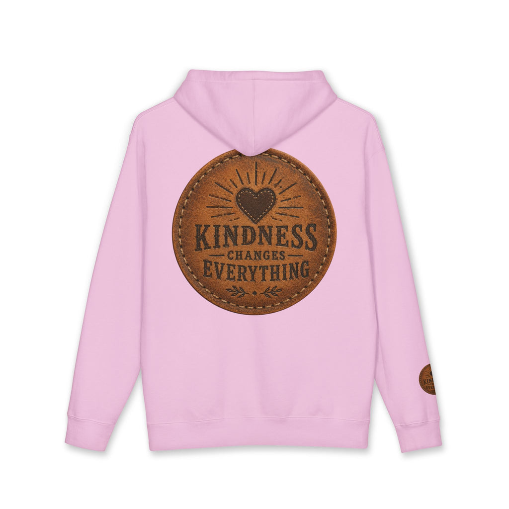 Kindness Changes Everything Hoodie — Inspirational Heart Patch Design