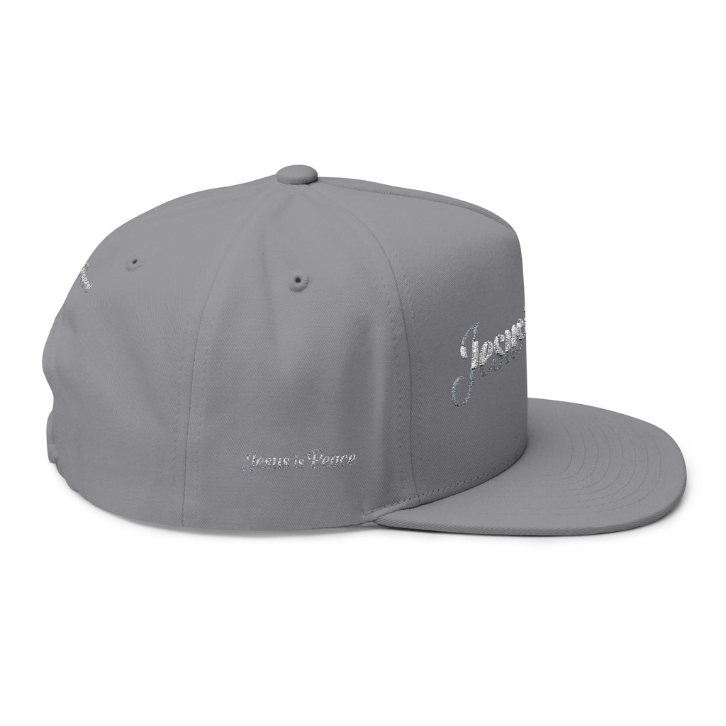 Embroidered "Jesus is Peace" Flat Bill Cap — Christian Snapback Hat