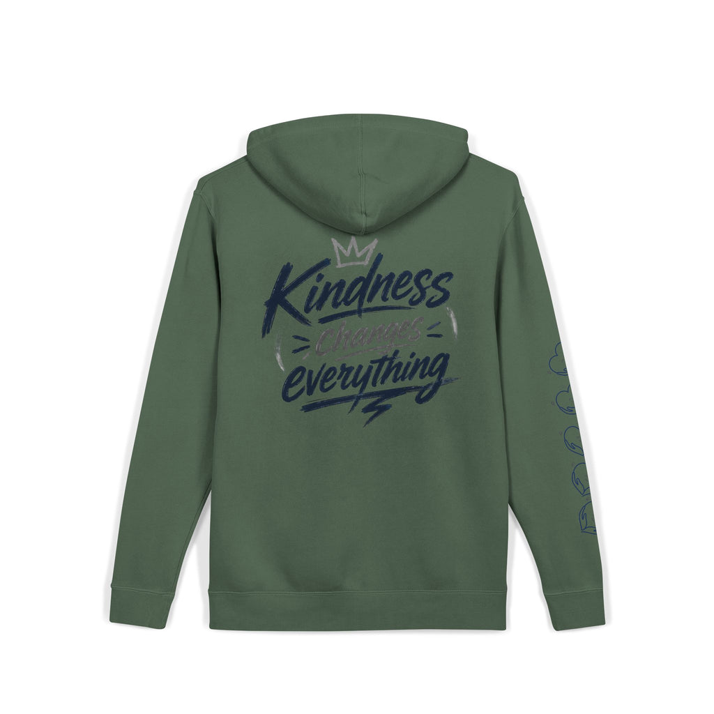 Kindness Changes Everything Hoodie – Heart Graphic Pigment-Dyed Sweatshirt